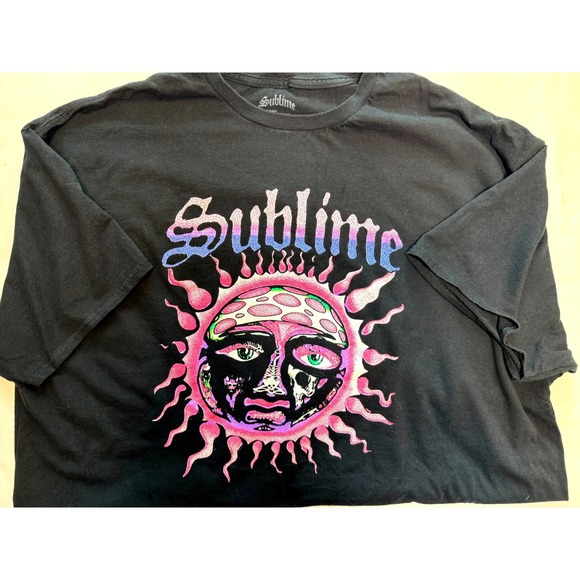Sublime Other - 100% Cotton Sublime Sun Logo Graphic T-Shirt Black Pink Blue Unisex 3XL Band Tee